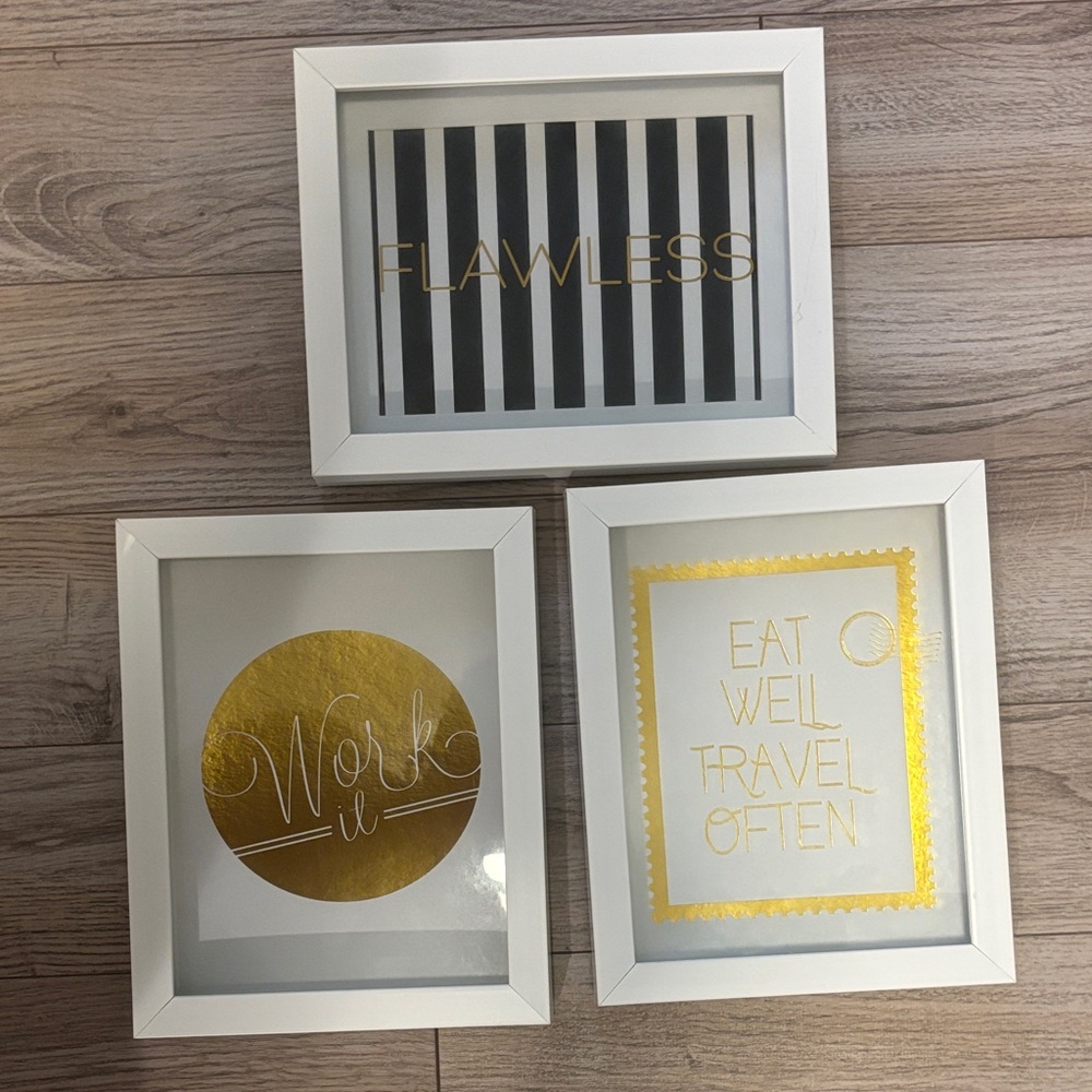 Set of 3 Inspirational Framed Wall Art